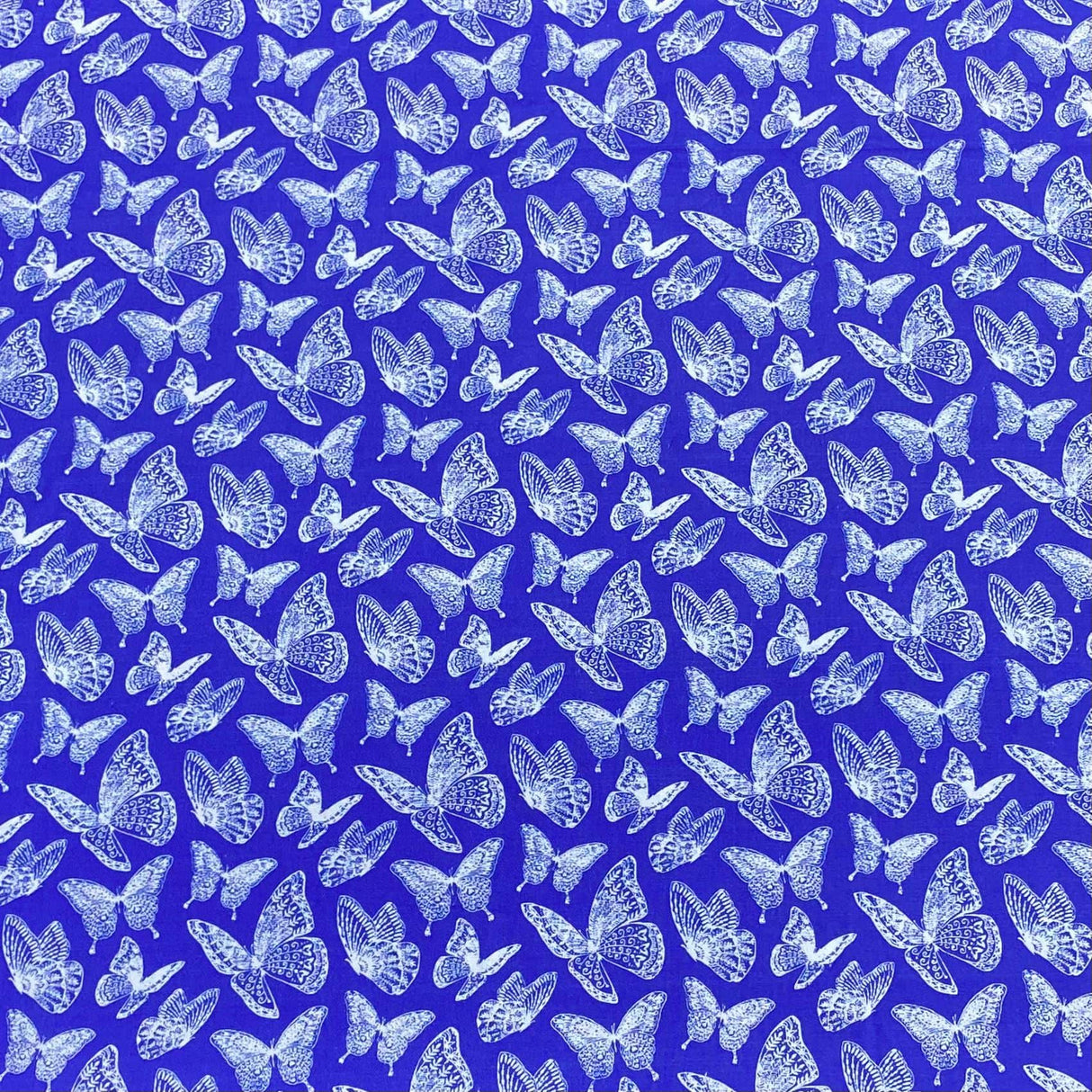 Pound A Metre Luxurious JOANN Printed Cotton – 45" Wide- (Royal Butterflies)