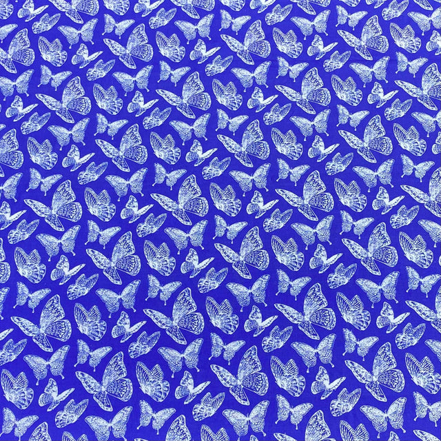 Pound A Metre Luxurious JOANN Printed Cotton – 45" Wide- (Royal Butterflies)