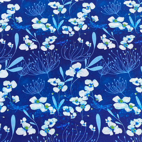 Pound A Metre Luxurious JOANN Printed Cotton – 45" Wide- (Royal Flower)