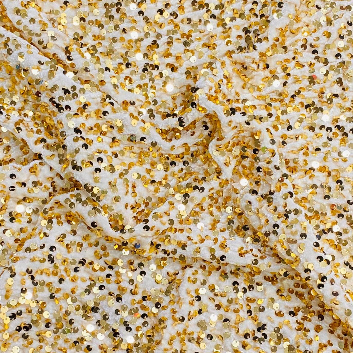 Pound A Metre Per Metre Luxurious Sequins On Velvet- 55" Wide - (Beige)