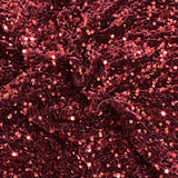 Pound A Metre Per Metre Luxurious Sequins On Velvet- 55" Wide - (Maroon)