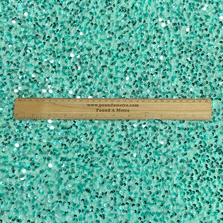 Pound A Metre Per Metre Luxurious Sequins On Velvet- 55" Wide - (Mint)