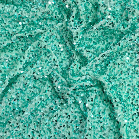 Pound A Metre Per Metre Luxurious Sequins On Velvet- 55" Wide - (Mint)
