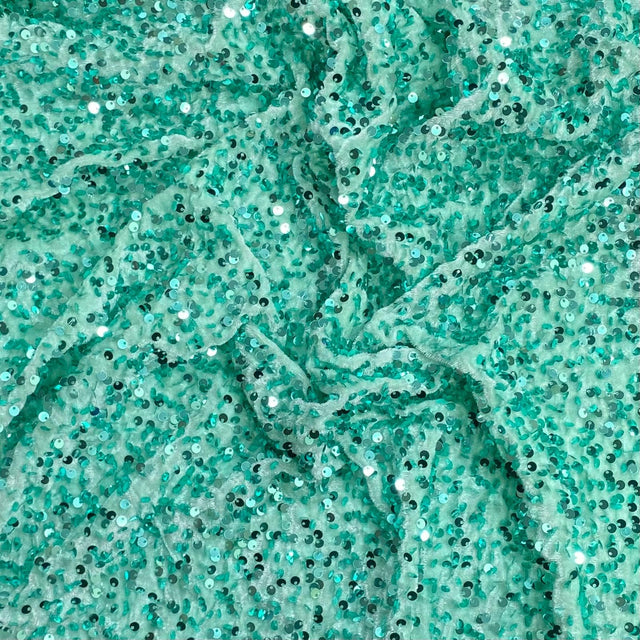 Pound A Metre Per Metre Luxurious Sequins On Velvet- 55" Wide - (Mint)