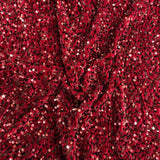 Pound A Metre Per Metre Luxurious Sequins On Velvet- 55" Wide - (Wine)