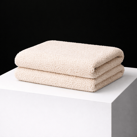 Pound A Metre Luxurious Sherpa Fleece with Suede Backing – 60" Wide (Cream)