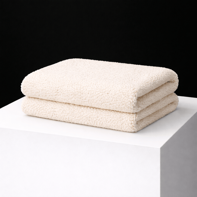 Pound A Metre Luxurious Sherpa Fleece with Suede Backing – 60" Wide (Ivory)