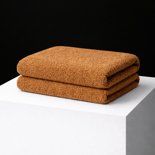 Pound A Metre Luxurious Sherpa Fleece with Suede Backing – 60" Wide (Rust)