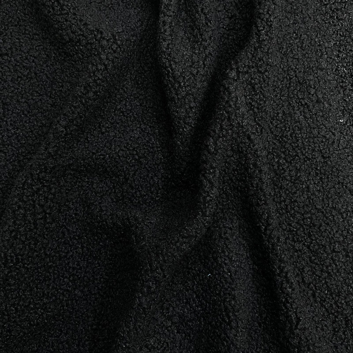 Pound A Metre Luxurious Sherpa Fleece with Sweatshirt Backing – 55" Wide (Black)