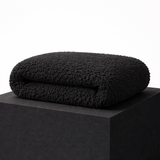 Pound A Metre Luxurious Sherpa Fleece with Sweatshirt Backing – 55" Wide (Black)