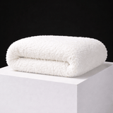 Pound A Metre Luxurious Sherpa Fleece with Sweatshirt Backing – 55" Wide (White)