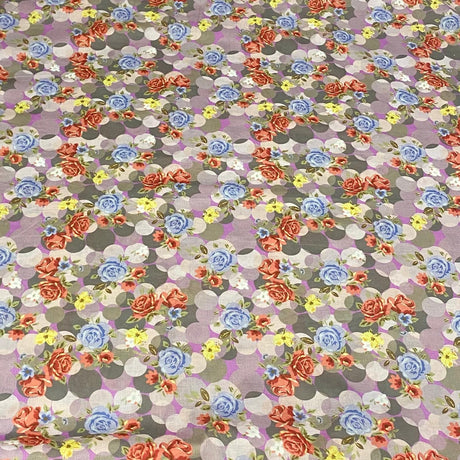 Pound A Metre Luxury Dressmaking 100% Digital Printed Cotton Lawn- 55" (Garden)