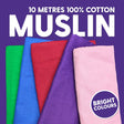 Pound A Metre 5 x 2  Metres (10 Metres) Muslin Fabric Bundle- 10 Metres (Bright Colours)