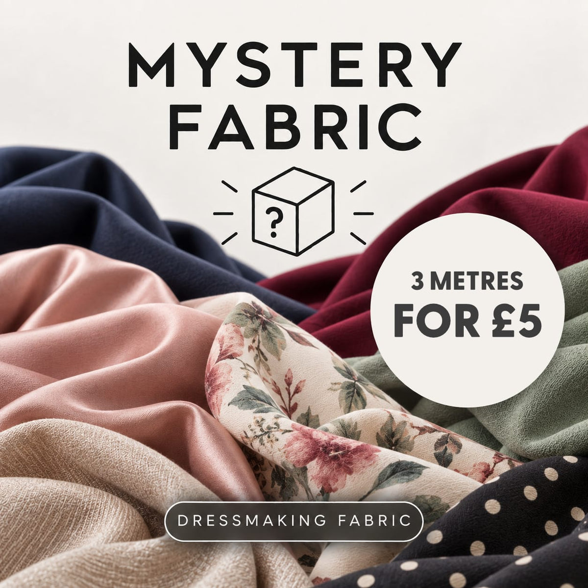 Pound A Metre Mystery Dressmaking Fabric- 3 Metres