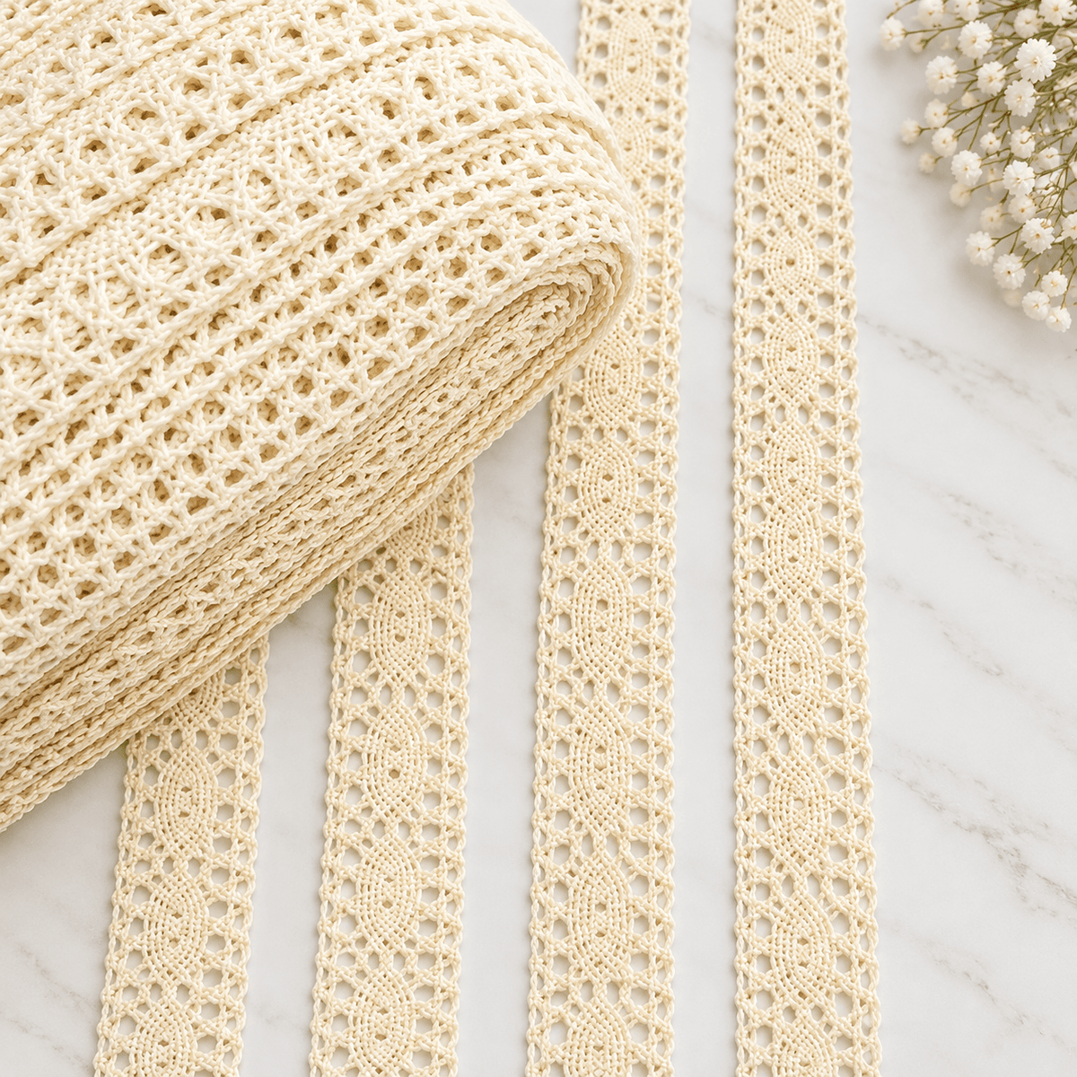 Pound A Metre Per Metre 1-Inch Rachelle Lace Trim – (Cream)