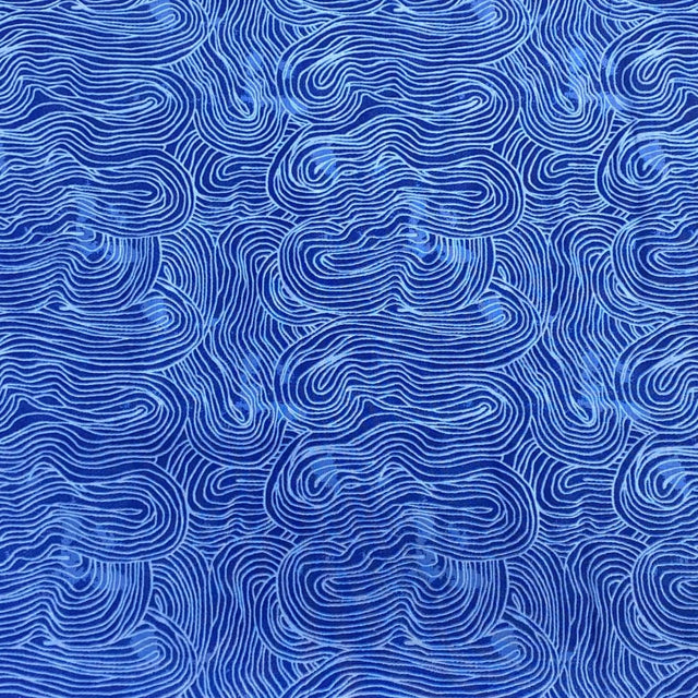 Pound A Metre Per Metres Per Metre 100% Digital Cotton Print - (Blue Waves)