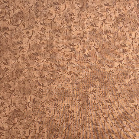 Pound A Metre Per Metres Per Metre 100% Digital Cotton Print - (Brown Floral)