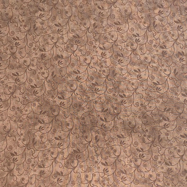 Pound A Metre Per Metres Per Metre 100% Digital Cotton Print - (Brown Floral)