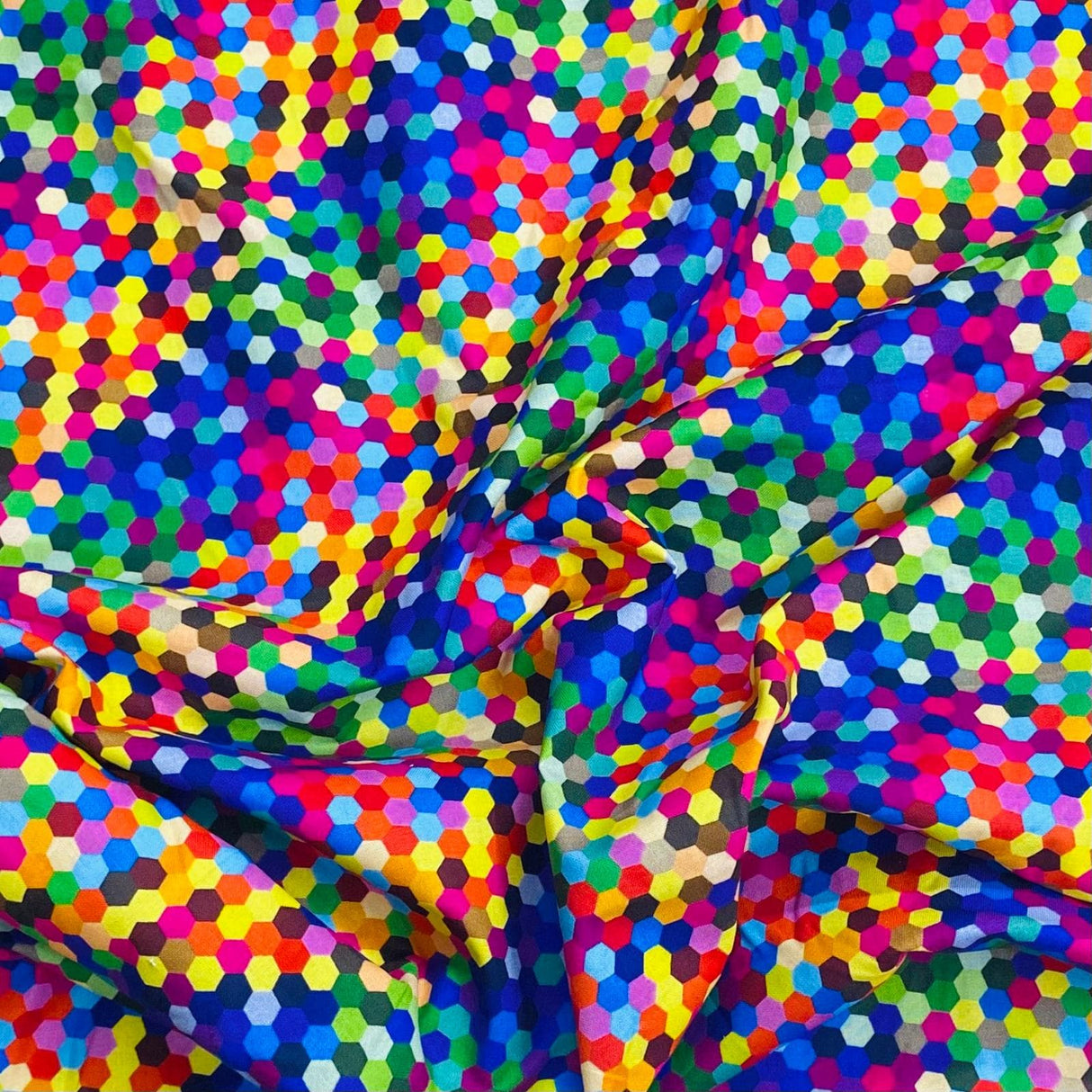 Pound A Metre Per Metres Per Metre 100% Digital Cotton Print - (Multi Dots)