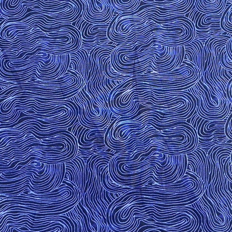 Pound A Metre Per Metres Per Metre 100% Digital Cotton Print - (Navy Waves)