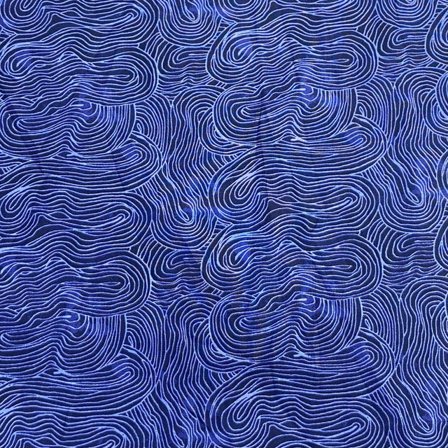 Pound A Metre Per Metres Per Metre 100% Digital Cotton Print - (Navy Waves)