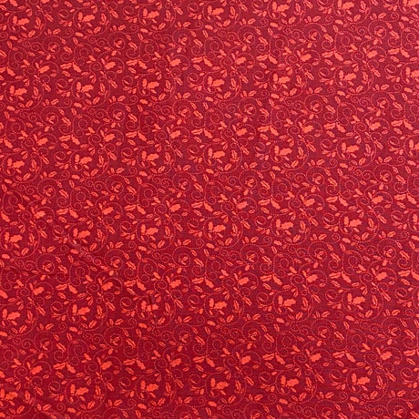 Pound A Metre Per Metres Per Metre 100% Digital Cotton Print - (Red Floral)