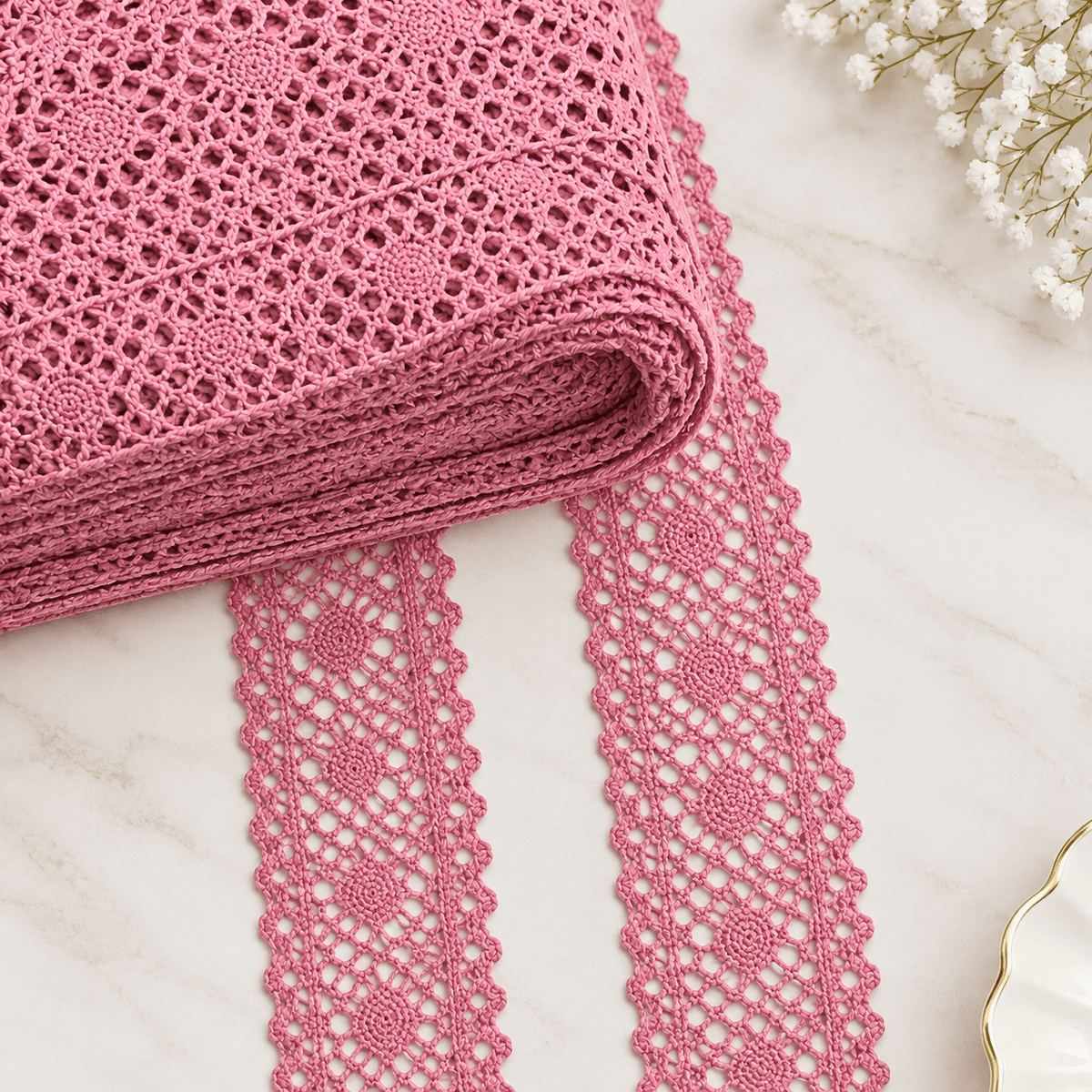 Pound A Metre Per Metre 2.5-Inch Rachelle Lace Trim – (Mauve)