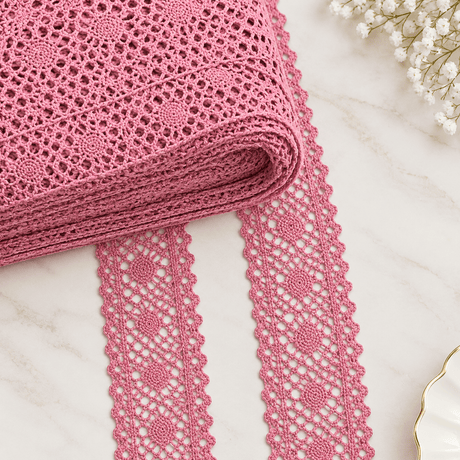 Pound A Metre Per Metre 2.5-Inch Rachelle Lace Trim – (Mauve)