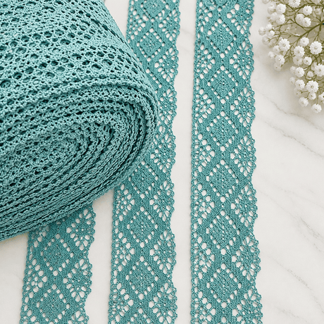 Pound A Metre Per Metre 3-Inch Rachelle Lace Trim – (Turqouise)