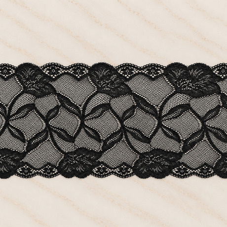 Pound A Metre Per Metre 9-Inch Rachelle Lace Trim – (Black)