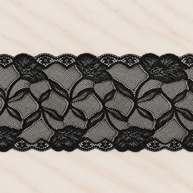 Pound A Metre Per Metre 9-Inch Rachelle Lace Trim – (Black)