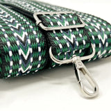 Pound A Metre Per Metre Arrow Weave Webbing: For Bag Straps- (Green/ecru/black) 38mm / 40mm