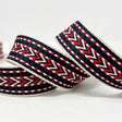 Pound A Metre Per Metre Arrow Weave Webbing: For Bag Straps- (Red/navy/ecru) 38mm / 40mm