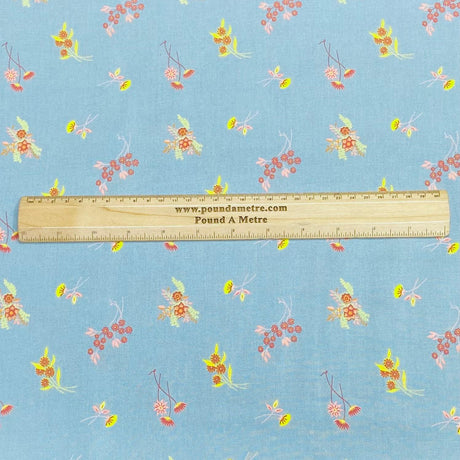 Pound A Metre Per Metre Per Metre Beautiful Digitally Printed 100% Cotton- 45" Wide (Blue Flower)