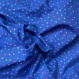 Pound A Metre Per Metre Per Metre Beautiful Digitally Printed 100% Cotton- 45" Wide (Blue Polka)
