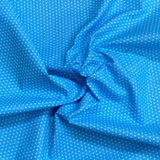 Pound A Metre Per Metre Per Metre Beautiful Digitally Printed 100% Cotton- 45" Wide (Blue Polka)