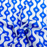 Pound A Metre Per Metre Per Metre Beautiful Digitally Printed 100% Cotton- 45" Wide (Blue & White Flower)