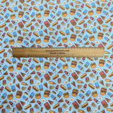 Pound A Metre Per Metre Per Metre Beautiful Digitally Printed 100% Cotton- 45" Wide (Burger)