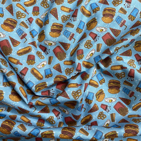 Pound A Metre Per Metre Per Metre Beautiful Digitally Printed 100% Cotton- 45" Wide (Burger)