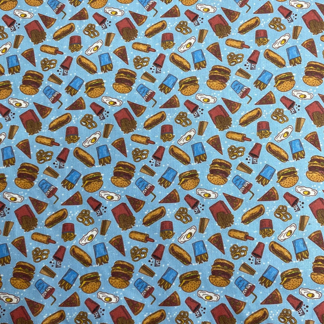 Pound A Metre Per Metre Per Metre Beautiful Digitally Printed 100% Cotton- 45" Wide (Burger)