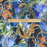 Pound A Metre Per Metre Per Metre Beautiful Digitally Printed 100% Cotton- 45" Wide (Dragon)