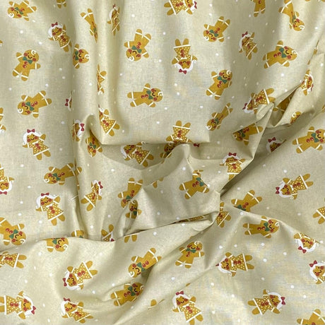 Pound A Metre Per Metre Per Metre Beautiful Digitally Printed 100% Cotton- 45" Wide (Gingerbread)