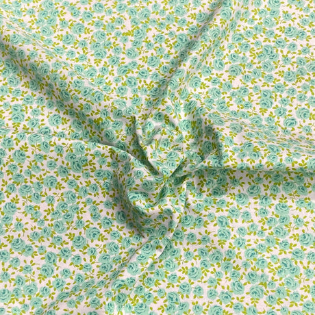 Pound A Metre Per Metre Per Metre Beautiful Digitally Printed 100% Cotton- 45" Wide (Green Floral)