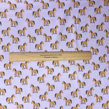 Pound A Metre Per Metre Per Metre Beautiful Digitally Printed 100% Cotton- 45" Wide (Lilac Horse)