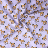Pound A Metre Per Metre Per Metre Beautiful Digitally Printed 100% Cotton- 45" Wide (Lilac Horse)