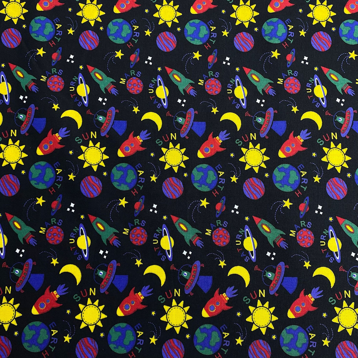 Pound A Metre Per Metre Per Metre Beautiful Digitally Printed 100% Cotton- 45" Wide (Moons)