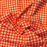 Pound A Metre Per Metre Per Metre Beautiful Digitally Printed 100% Cotton- 45" Wide (Orange Checks)