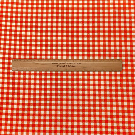 Pound A Metre Per Metre Per Metre Beautiful Digitally Printed 100% Cotton- 45" Wide (Orange Checks)