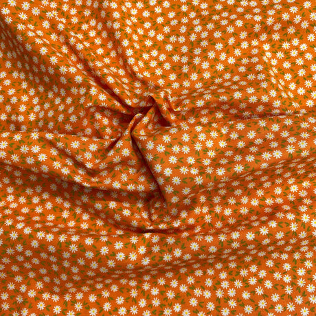 Pound A Metre Per Metre Per Metre Beautiful Digitally Printed 100% Cotton- 45" Wide (Orange Floral)