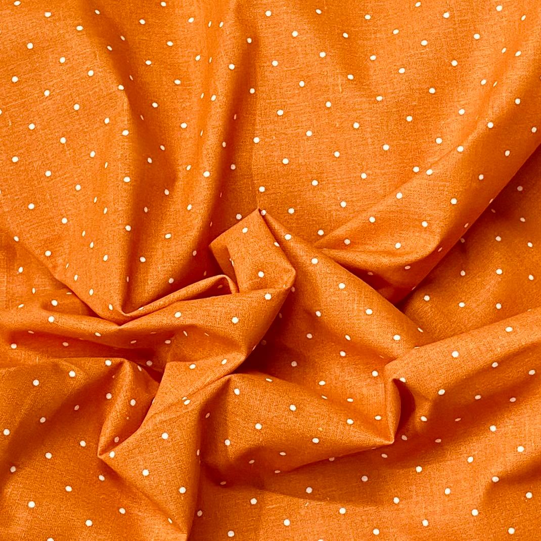 Pound A Metre Per Metre Per Metre Beautiful Digitally Printed 100% Cotton- 45" Wide (Orange Polka)
